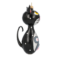 Load image into Gallery viewer, Black Cat with Dots. Handmade Glass Christmas ornament.