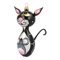 Load image into Gallery viewer, Cat and Mouse. Handmade Glass Christmas ornament. 2020-018