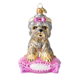 Load image into Gallery viewer, Miss Yorkie. Handmade Glass Christmas ornament Yorkshire Terrier