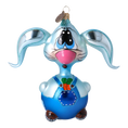 Load image into Gallery viewer, Joyful Hare. Handmade Glass Christmas ornament.