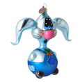 Load image into Gallery viewer, Joyful Hare. Handmade Glass Christmas ornament.