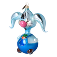 Load image into Gallery viewer, Joyful Hare. Handmade Glass Christmas ornament.
