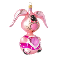 Load image into Gallery viewer, Pink Rabbit. Handmade Glass Christmas ornament.