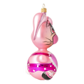 Load image into Gallery viewer, Pink Rabbit. Handmade Glass Christmas ornament.