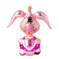 Bild in die Galerieansicht laden, Pink Rabbit. Handmade Glass Christmas ornament. 2020-043