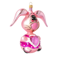 Bild in die Galerieansicht laden, Pink Rabbit. Handmade Glass Christmas ornament. 2020-043