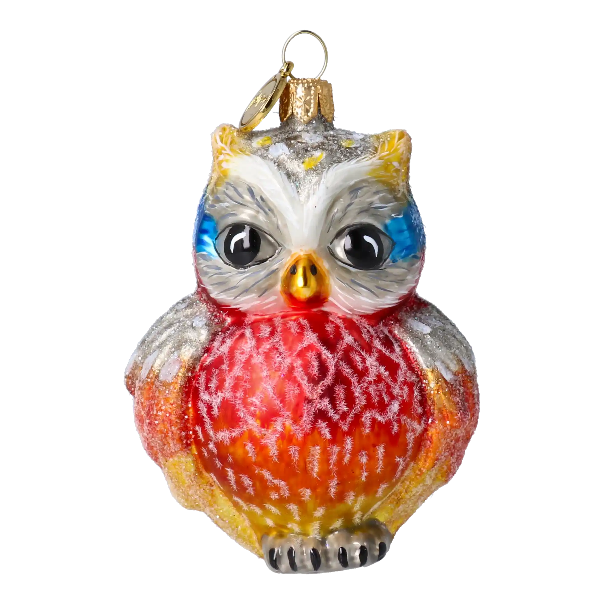 Fairy Owl. Handmade Glass Christmas ornament.