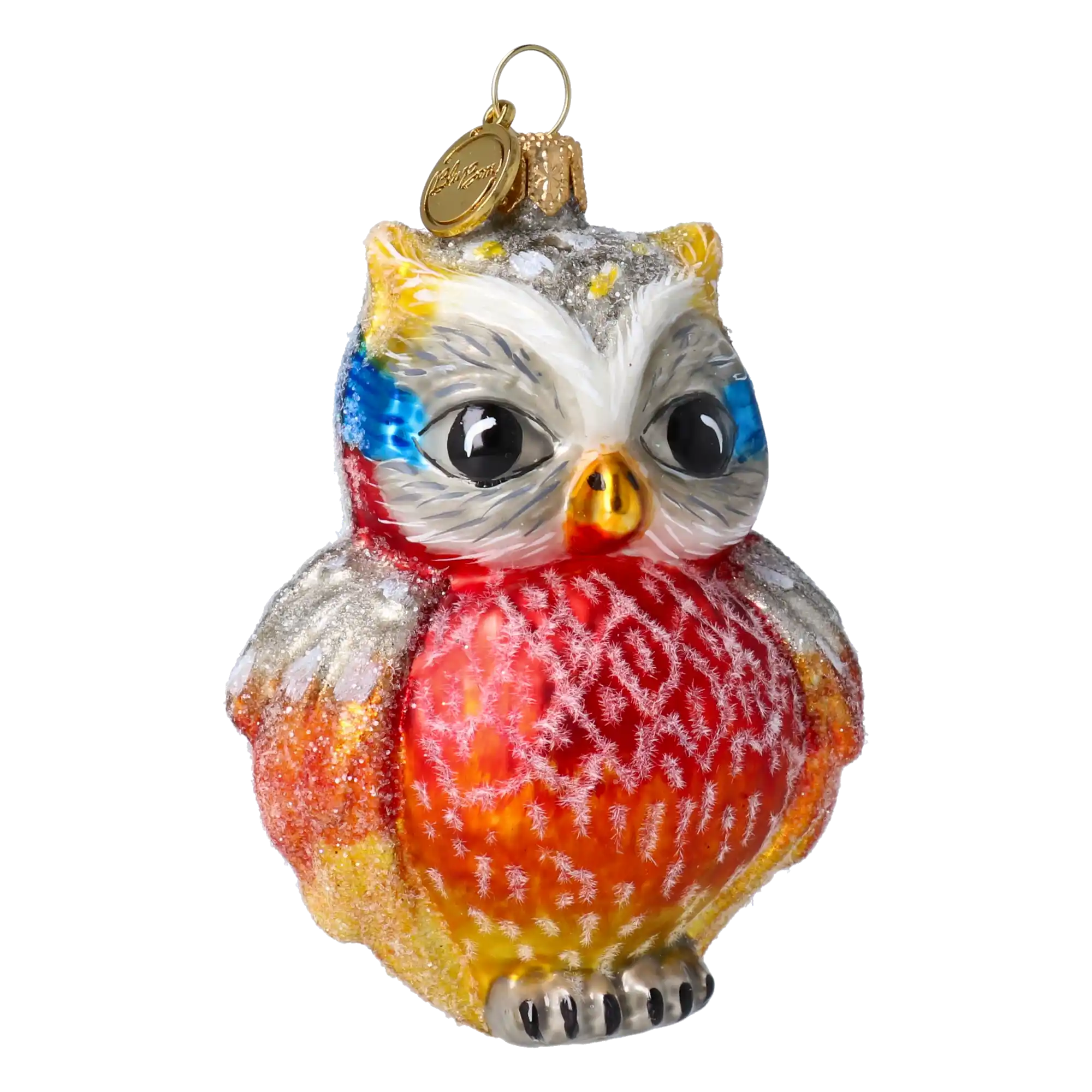 Fairy Owl. Handmade Glass Christmas ornament.