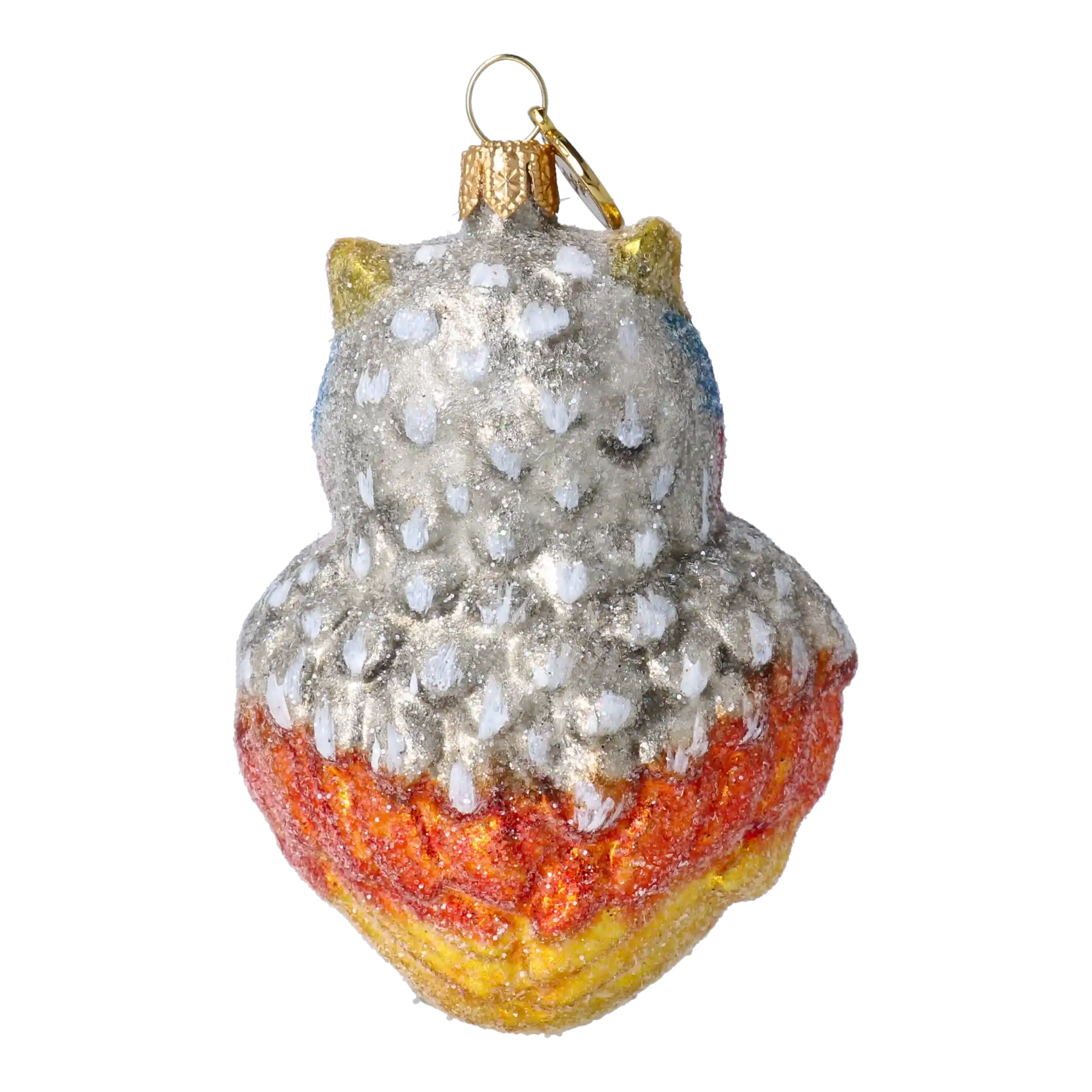 Fairy Owl. Handmade Glass Christmas ornament.