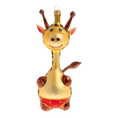 Load image into Gallery viewer, Giraffe in red shorts. Handmade Glass Christmas ornament.