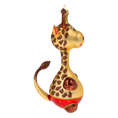 Load image into Gallery viewer, Giraffe in red shorts. Handmade Glass Christmas ornament.