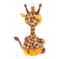 Load image into Gallery viewer, Giggly Giraffe Handmade Glass Christmas ornament. free blowing