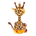 Load image into Gallery viewer, Giggly Giraffe Handmade Glass Christmas ornament. free blowing 2020-052