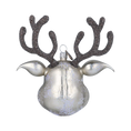 Load image into Gallery viewer, Silver Reindeer Sparkle. Handmade Glass Christmas ornament deer