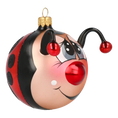 Load image into Gallery viewer, Ladybug with a Bow Glass Christmas ornament bee