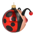 Load image into Gallery viewer, Ladybug with a Bow Glass Christmas ornament bee
