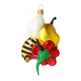 Load image into Gallery viewer, Sweet Bee Blossom Handmade Glass Christmas ornament bee