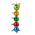 Load image into Gallery viewer, Centipede Colorful Joy. Handmade Glass Christmas ornament.