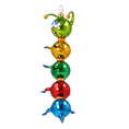Load image into Gallery viewer, Centipede Colorful Joy. Handmade Glass Christmas ornament. 2020-118