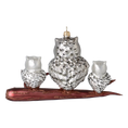 Load image into Gallery viewer, Owl Family Gathering Handmade Glass Christmas ornament