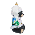 Load image into Gallery viewer, Folk Teddy Bear Handmade Glass Christmas ornament. ( 2020-192