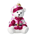 Load image into Gallery viewer, Sweetheart Bear Handmade Glass Christmas ornament. 2020-199
