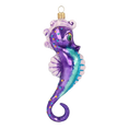 Load image into Gallery viewer, Neptunus seahorse. Handmade Glass Christmas ornament.