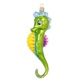 Load image into Gallery viewer, Seahorse Green Dreamer. Handmade Glass Christmas ornament. 2020-240