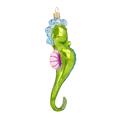 Load image into Gallery viewer, Seahorse Green Dreamer. Handmade Glass Christmas ornament. 2020-240