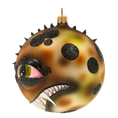 Load image into Gallery viewer, Smiling Dragon. Handmade Glass Christmas ornament. 2020-255