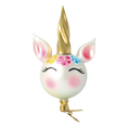 Load image into Gallery viewer, Enchanted Unicorn. Handmade Glass Christmas ornament.