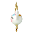 Load image into Gallery viewer, Enchanted Unicorn. Handmade Glass Christmas ornament.