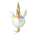 Load image into Gallery viewer, Enchanted Unicorn. Handmade Glass Christmas ornament.