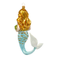 Load image into Gallery viewer, Aquamira Mermaid. Handmade Glass Christmas ornament.