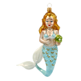 Bild in die Galerieansicht laden, Aquamira Mermaid. Handmade Glass Christmas ornament. 2020-279
