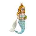 Bild in die Galerieansicht laden, Aquamira Mermaid. Handmade Glass Christmas ornament. 2020-279