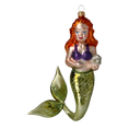 Load image into Gallery viewer, Nereid Mermaid. Handmade Glass Christmas ornament.
