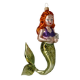 Load image into Gallery viewer, Nereid Mermaid. Handmade Glass Christmas ornament.