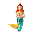 Load image into Gallery viewer, The Fairy Tale Mermaid. Handmade Glass Christmas ornament.