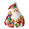 Load image into Gallery viewer, Teddy Bears Christmas Gathering Handmade Glass Christmas Ornaments Santa Claus