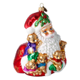 Load image into Gallery viewer, Teddy Bears Christmas Gathering Handmade Glass Christmas Ornaments Santa Claus