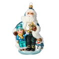Load image into Gallery viewer, Winter Magic Trio Handmade Glass Christmas Ornaments Santa Claus