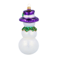 Load image into Gallery viewer, The Snowman in the Purple Hat. Handmade Glass Christmas ornament. 2020-395