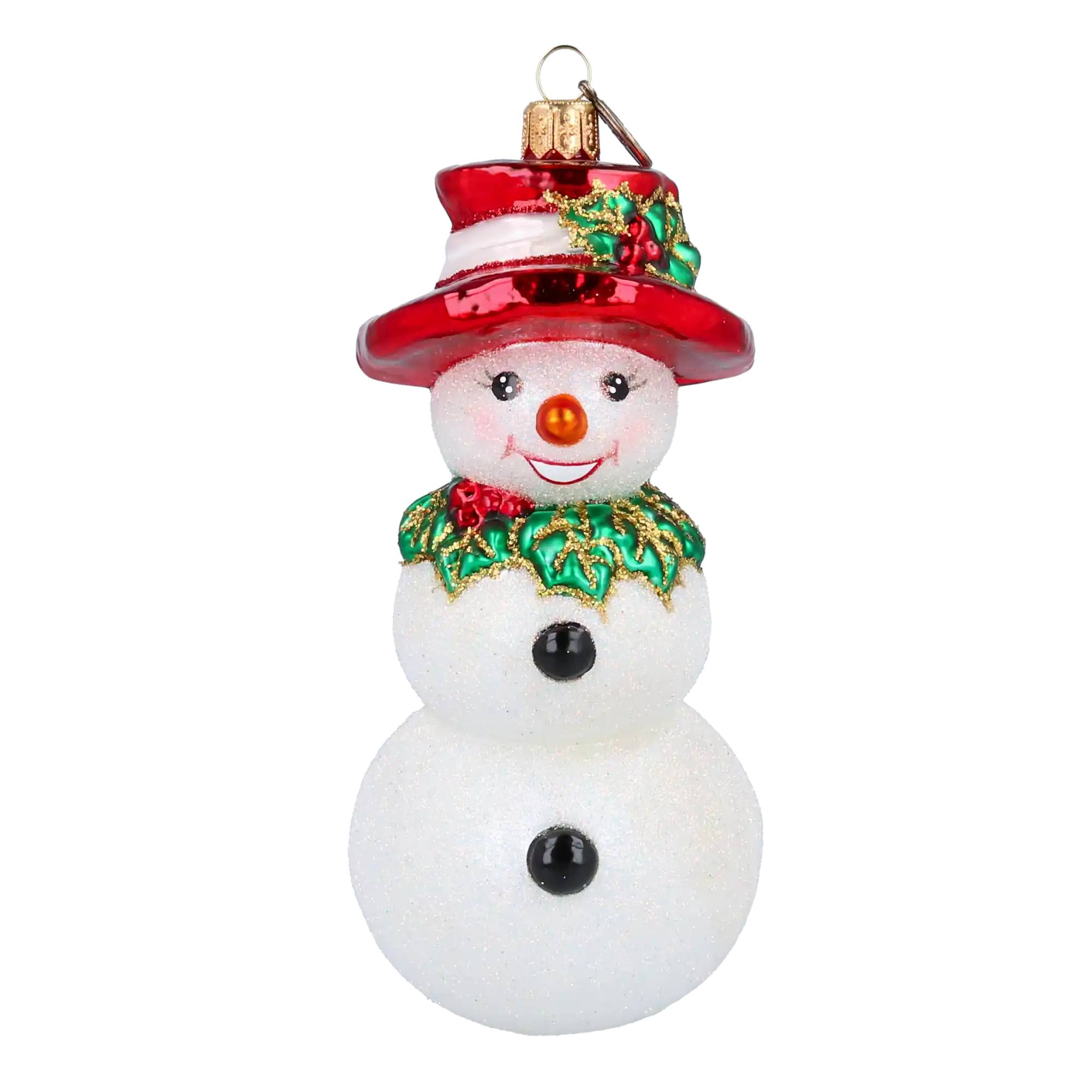 Rudy the Snowman Handmade Glass Christmas ornament