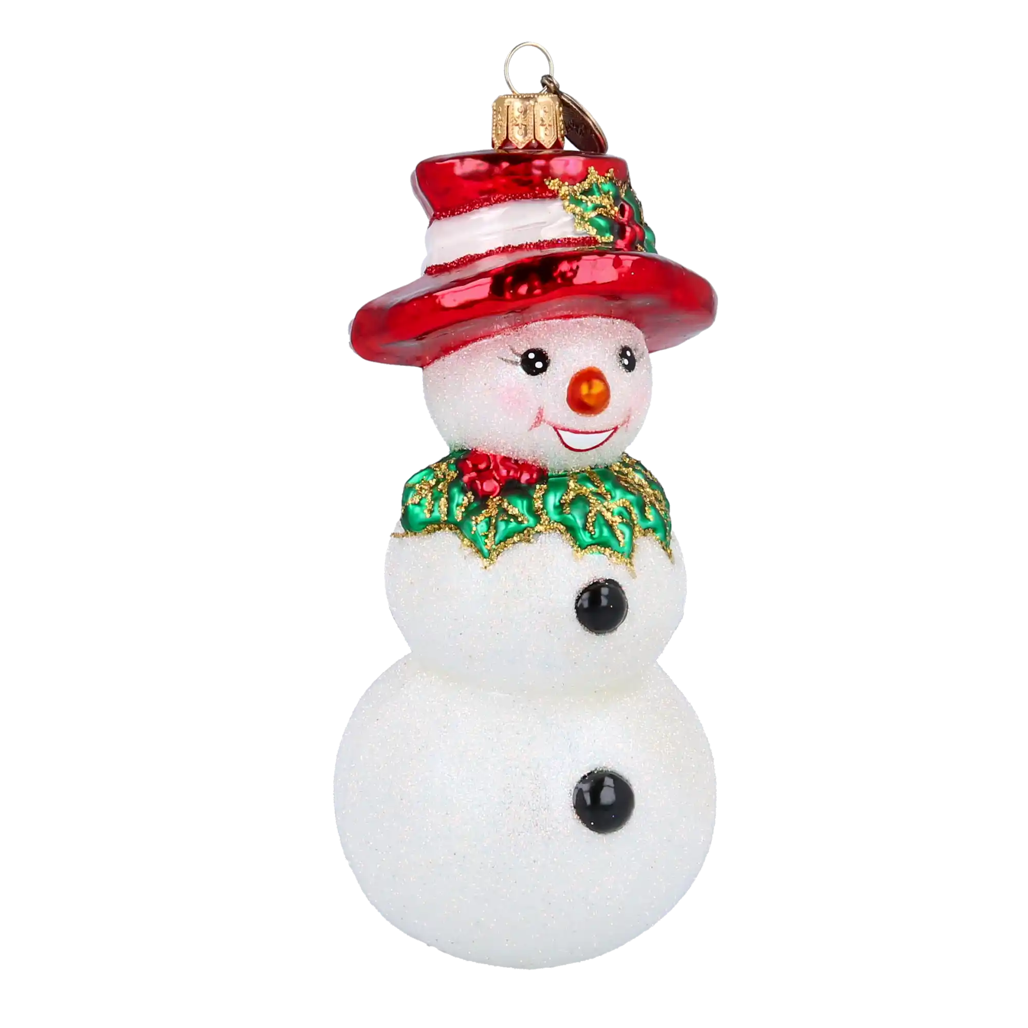 Rudy the Snowman Handmade Glass Christmas ornament