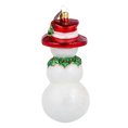 Load image into Gallery viewer, Rudy the Snowman Handmade Glass Christmas ornament