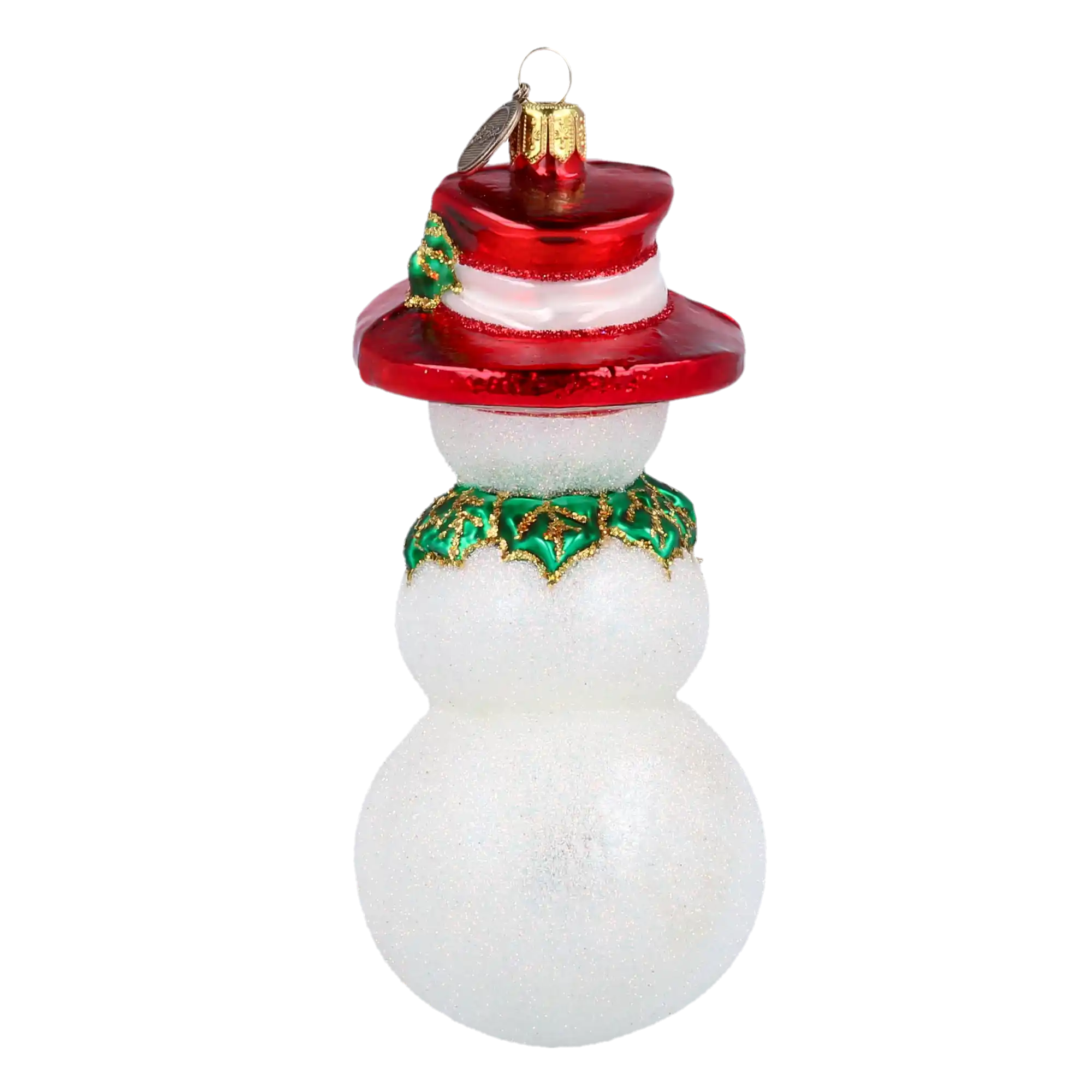 Rudy the Snowman Handmade Glass Christmas ornament