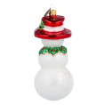 Load image into Gallery viewer, Rudy the Snowman Handmade Glass Christmas ornament 2020-396