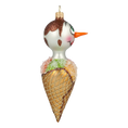 Load image into Gallery viewer, Frosty Cone Handmade Snowman Glass Christmas ornament