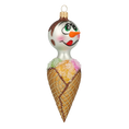 Load image into Gallery viewer, Frosty Cone Handmade Snowman Glass Christmas ornament 2020-404